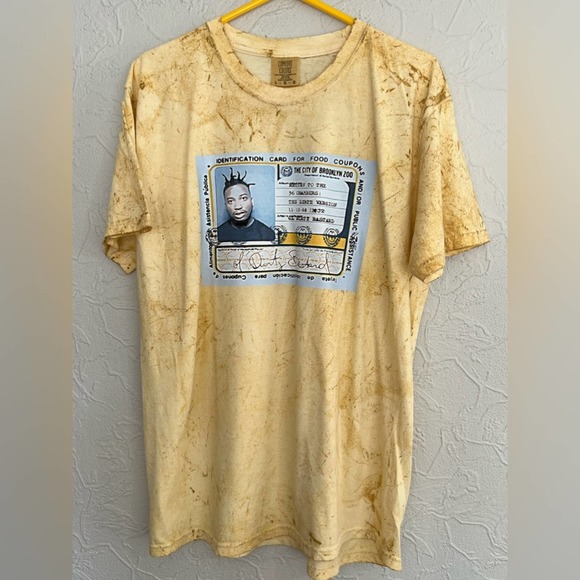 MENS OL DIRTY BASTARD ODB FOODSTAMP COLORBLAST TYE DYE CITRINE SHIRT SIZE LARGE - Picture 4 of 6